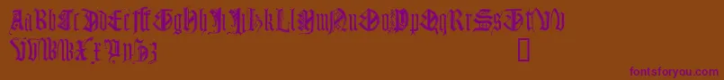 Monugd-Schriftart – Violette Schriften auf braunem Hintergrund