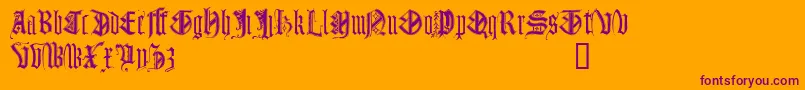 フォントMonugd – オレンジの背景に紫のフォント