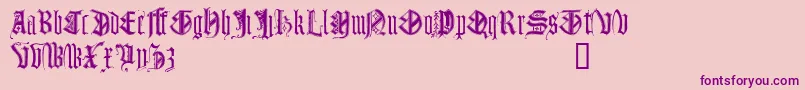 フォントMonugd – ピンクの背景に紫のフォント