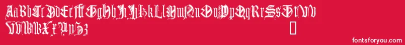 Monugd-fontti – valkoiset fontit punaisella taustalla