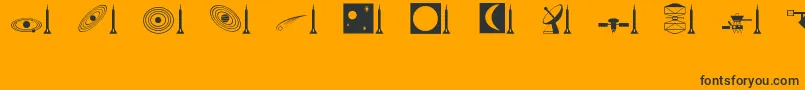 Space Font – Black Fonts on Orange Background