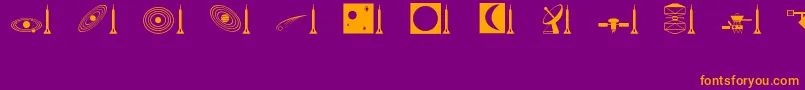 Space Font – Orange Fonts on Purple Background