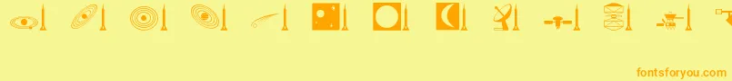 Space Font – Orange Fonts on Yellow Background