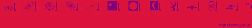 Space Font – Purple Fonts on Red Background