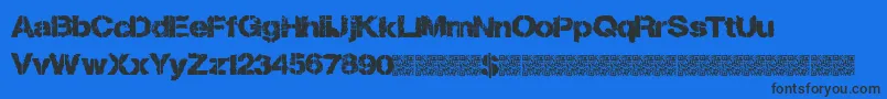 Losttype-Schriftart – Schwarze Schriften auf blauem Hintergrund