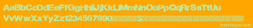 Losttype Font – Green Fonts on Orange Background