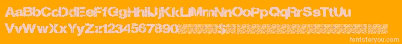 Losttype-Schriftart – Rosa Schriften auf orangefarbenem Hintergrund