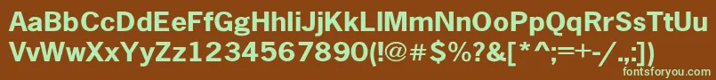 Шрифт AbellCondensedBoldExtended3 – зелёные шрифты на коричневом фоне