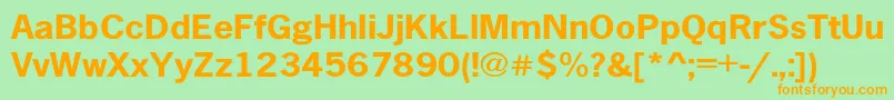 AbellCondensedBoldExtended3 Font – Orange Fonts on Green Background