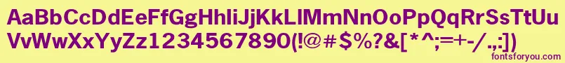 AbellCondensedBoldExtended3 Font – Purple Fonts on Yellow Background
