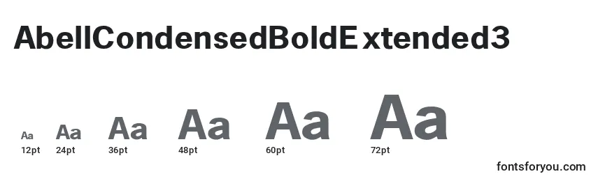 Размеры шрифта AbellCondensedBoldExtended3