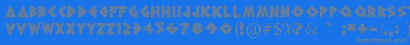 フォントGreekToMe – 青い背景に灰色の文字