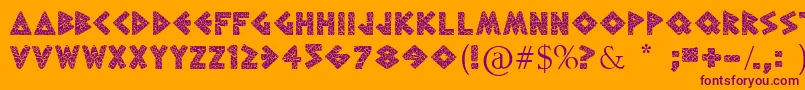 GreekToMe-Schriftart – Violette Schriften auf orangefarbenem Hintergrund