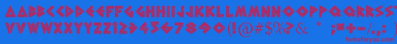 GreekToMe-fontti – punaiset fontit sinisellä taustalla