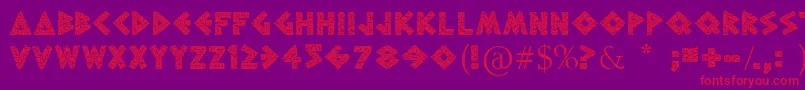 GreekToMe-fontti – punaiset fontit violetilla taustalla