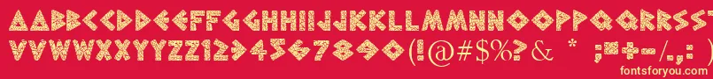 フォントGreekToMe – 黄色の文字、赤い背景