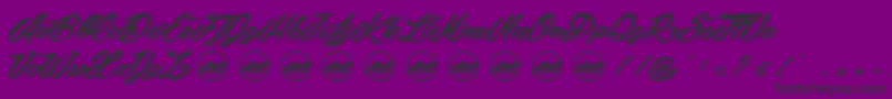 フォントSnowballsCityPersonaluseonly – 紫の背景に黒い文字