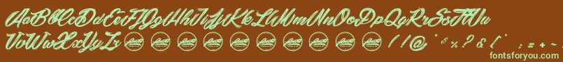 SnowballsCityPersonaluseonly Font – Green Fonts on Brown Background