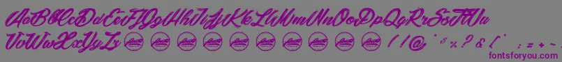 Шрифт SnowballsCityPersonaluseonly – фиолетовые шрифты на сером фоне