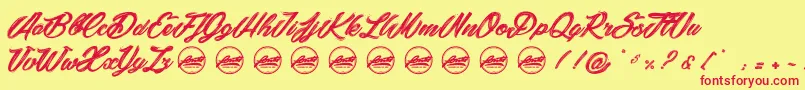 SnowballsCityPersonaluseonly Font – Red Fonts on Yellow Background