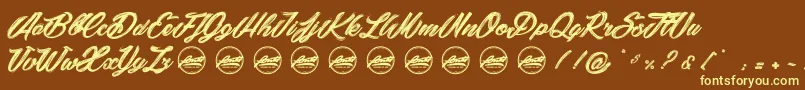 SnowballsCityPersonaluseonly Font – Yellow Fonts on Brown Background