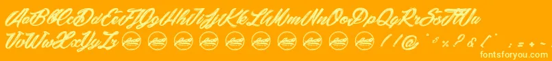 SnowballsCityPersonaluseonly Font – Yellow Fonts on Orange Background