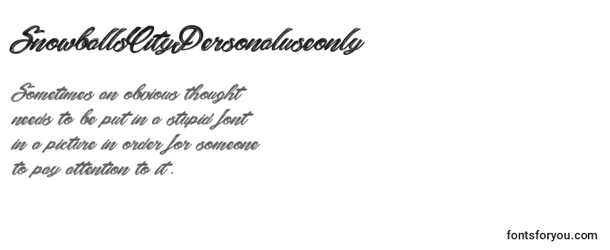 SnowballsCityPersonaluseonly Font