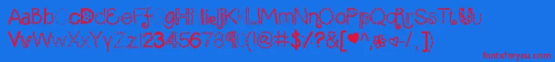 Scrapitup Font – Red Fonts on Blue Background