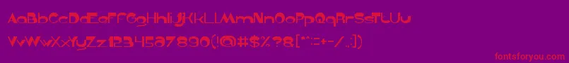 GelombangRadio Font – Red Fonts on Purple Background