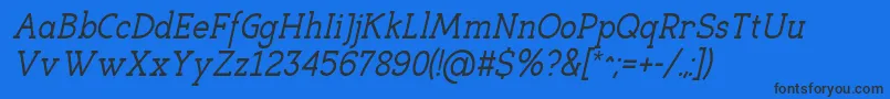 EligibleItalic Font – Black Fonts on Blue Background