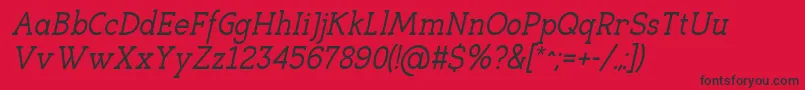 EligibleItalic Font – Black Fonts on Red Background