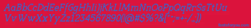 EligibleItalic Font – Blue Fonts on Red Background