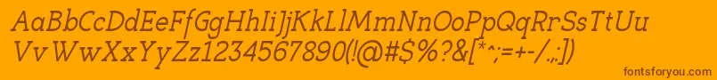Шрифт EligibleItalic – коричневые шрифты на оранжевом фоне