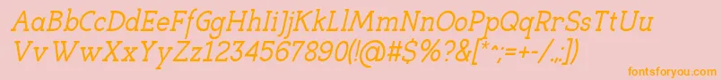 EligibleItalic Font – Orange Fonts on Pink Background