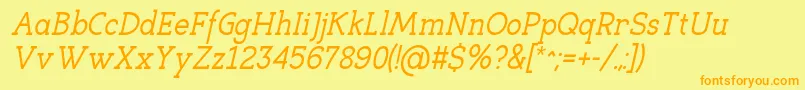Шрифт EligibleItalic – оранжевые шрифты на жёлтом фоне