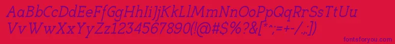 EligibleItalic Font – Purple Fonts on Red Background