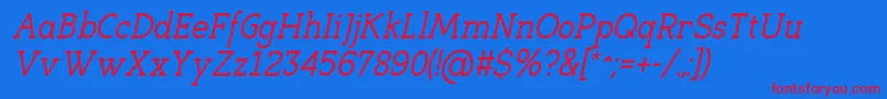 EligibleItalic Font – Red Fonts on Blue Background