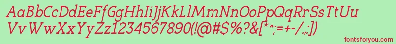 EligibleItalic Font – Red Fonts on Green Background