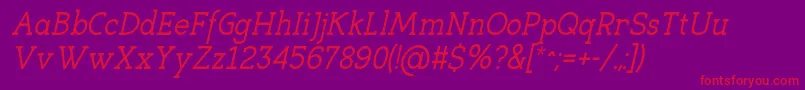 EligibleItalic Font – Red Fonts on Purple Background