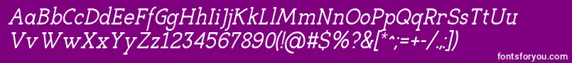 EligibleItalic Font – White Fonts on Purple Background