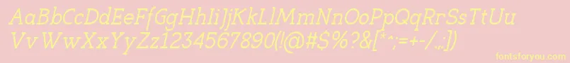EligibleItalic Font – Yellow Fonts on Pink Background