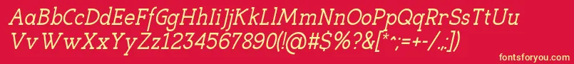 EligibleItalic Font – Yellow Fonts on Red Background