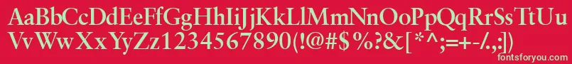 フォントGaramondretrospectivesskBold – 赤い背景に緑の文字