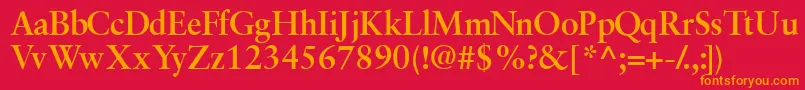 フォントGaramondretrospectivesskBold – 赤い背景にオレンジの文字