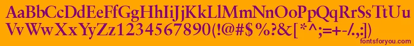 GaramondretrospectivesskBold Font – Purple Fonts on Orange Background