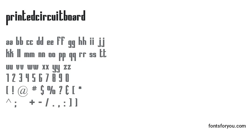 Schriftart Printedcircuitboard (89310) – Alphabet, Zahlen, spezielle Symbole