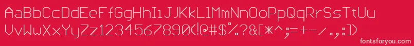 Pcbius Font – Pink Fonts on Red Background