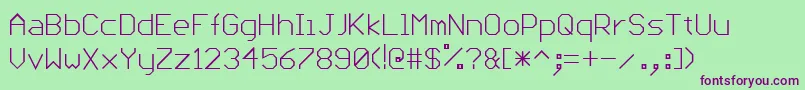 Pcbius Font – Purple Fonts on Green Background