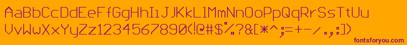 Pcbius Font – Purple Fonts on Orange Background