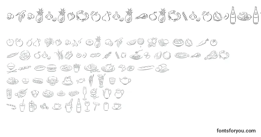 Czcionka DfDelectablesLetPlain.1.0 – alfabet, cyfry, specjalne znaki